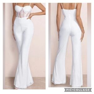 NWT Club L London First Look Lace Corset Bodice Jumpsuit Size 16